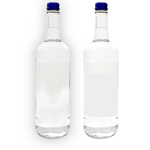 YOUR-WATER Wasserflasche Glas Gastro 0,75l mit Label, mit Kohlensäure