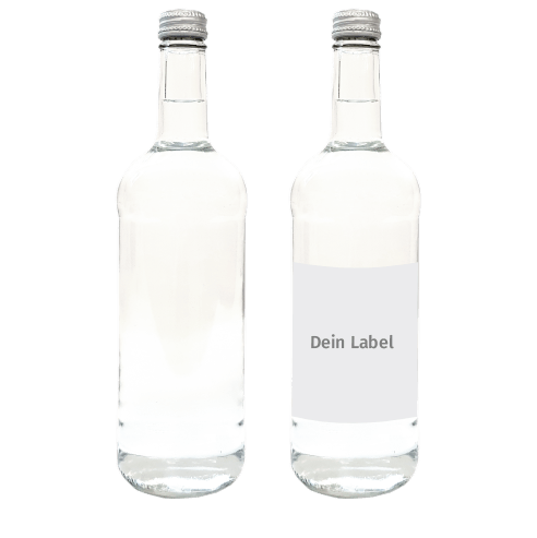 YOUR-WATER Wasserflasche Glas Gastro 0,75l mit Label, Still