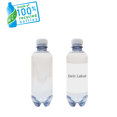 YOUR-WATER Wasserflascherecyceltes PET 0,33l mit Label, Still