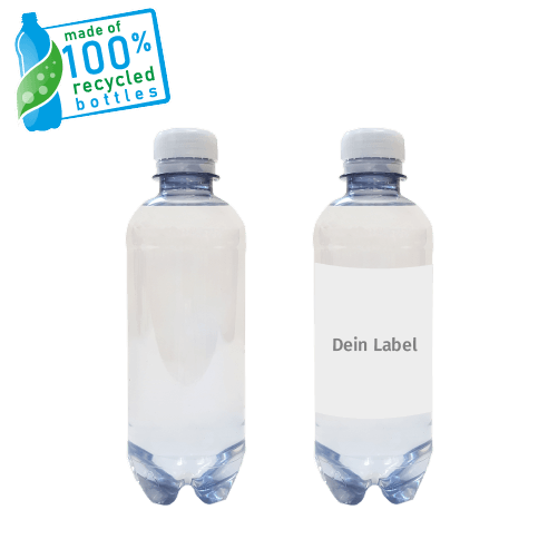 YOUR-WATER Wasserflasche recyceltes PET 0,5l mit Label, Still