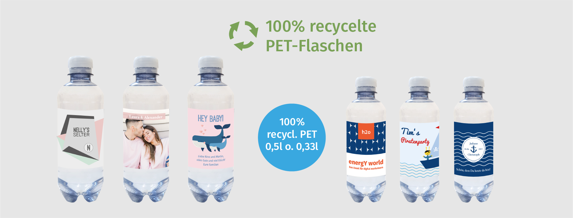 r-PET-Flaschen in 0,5l oder 0,33l