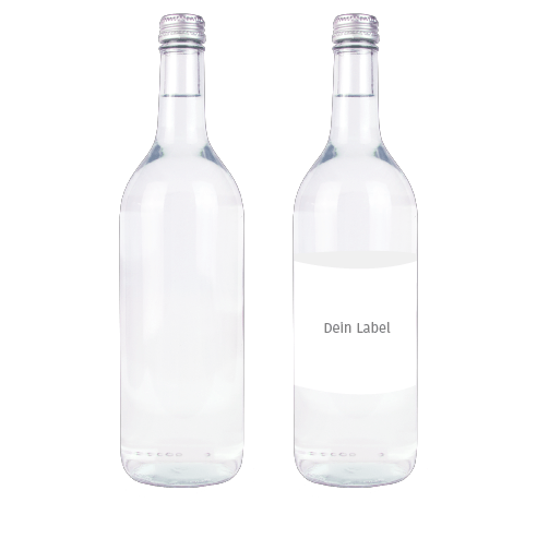 YOUR-WATER Wasserflasche Glas Gastro 0,75l mit Label